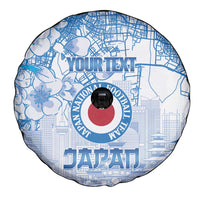 Custom Japan Football Spare Tire Cover Go Samurai Blue Sakura Tokyo Style