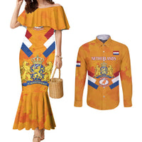 Custom Netherlands Rugby Couples Matching Mermaid Dress and Long Sleeve Button Shirt 2024 Go Champions Nederland