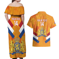 Custom Netherlands Rugby Couples Matching Off Shoulder Maxi Dress and Hawaiian Shirt 2024 Go Champions Nederland - Wonder Print Shop