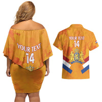 Custom Netherlands Rugby Couples Matching Off Shoulder Short Dress and Hawaiian Shirt 2024 Go Champions Nederland - Wonder Print Shop