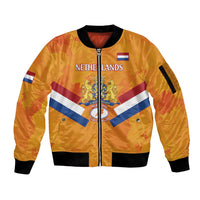 Custom Netherlands Rugby Sleeve Zip Bomber Jacket 2024 Go Champions Nederland - Wonder Print Shop