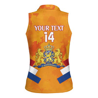 Custom Netherlands Rugby Women Sleeveless Polo Shirt 2024 Go Champions Nederland - Wonder Print Shop