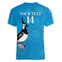 Custom Uruguay Rugby Women V-Neck T-Shirt 2024 Go Champions Southern Lapwing - Wonder Print Shop