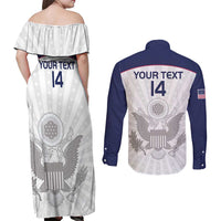 Custom United States Rugby Couples Matching Off Shoulder Maxi Dress and Long Sleeve Button Shirt 2024 Go Champions Eagles - Wonder Print Shop