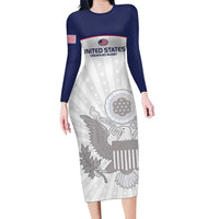 Custom United States Rugby Family Matching Long Sleeve Bodycon Dress and Hawaiian Shirt 2024 Go Champions Eagles - Wonder Print Shop