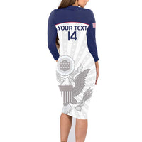 Custom United States Rugby Family Matching Long Sleeve Bodycon Dress and Hawaiian Shirt 2024 Go Champions Eagles - Wonder Print Shop