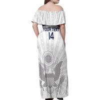 Custom United States Rugby Family Matching Off Shoulder Maxi Dress and Hawaiian Shirt 2024 Go Champions Eagles - Wonder Print Shop