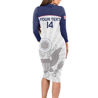 Custom United States Rugby Long Sleeve Bodycon Dress 2024 Go Champions Eagles - Wonder Print Shop