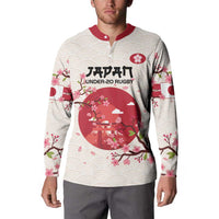 Custom Japan Rugby Button Sweatshirt 2024 Go Champions Cherry Blossoms - Wonder Print Shop