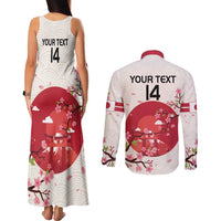 Custom Japan Rugby Couples Matching Tank Maxi Dress and Long Sleeve Button Shirt 2024 Go Champions Cherry Blossoms - Wonder Print Shop