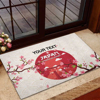 Custom Japan Rugby Rubber Doormat 2024 Go Champions Cherry Blossoms - Wonder Print Shop