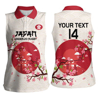 Custom Japan Rugby Women Sleeveless Polo Shirt 2024 Go Champions Cherry Blossoms - Wonder Print Shop