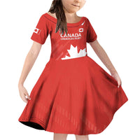 Custom Canada Rugby Family Matching Off Shoulder Short Dress and Hawaiian Shirt 2024 Go Champions Maple Leaf - Wonder Print Shop