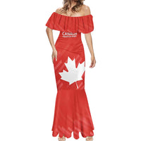 Custom Canada Rugby Mermaid Dress 2024 Go Champions Maple Leaf - Wonder Print Shop