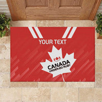 Custom Canada Rugby Rubber Doormat 2024 Go Champions Maple Leaf - Wonder Print Shop
