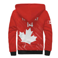 Custom Canada Rugby Sherpa Hoodie 2024 Go Champions Maple Leaf - Wonder Print Shop
