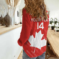 Custom Canada Rugby Women Casual Shirt 2024 Go Champions Maple Leaf - Wonder Print Shop