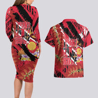 Trini To De Bone Couples Matching Long Sleeve Bodycon Dress and Hawaiian Shirt Proud To Be Trinidad and Tobago - Wonder Print Shop