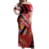 Trini To De Bone Off Shoulder Maxi Dress Proud To Be Trinidad and Tobago - Wonder Print Shop