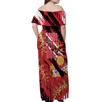Trini To De Bone Off Shoulder Maxi Dress Proud To Be Trinidad and Tobago - Wonder Print Shop
