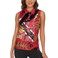 Trini To De Bone Women Sleeveless Polo Shirt Proud To Be Trinidad and Tobago - Wonder Print Shop