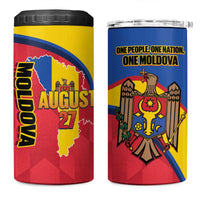 Moldova Independence Day 4 in 1 Can Cooler Tumbler August 27 One People One Nation - Wonder Print Shop
