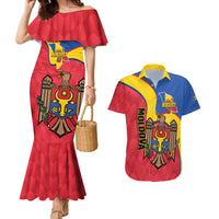 Moldova Independence Day Couples Matching Mermaid Dress and Hawaiian Shirt August 27 One People One Nation - Wonder Print Shop