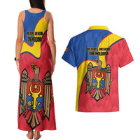 Moldova Independence Day Couples Matching Tank Maxi Dress and Hawaiian Shirt August 27 One People One Nation - Wonder Print Shop