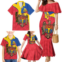 Moldova Independence Day Family Matching Mermaid Dress and Hawaiian Shirt August 27 One People One Nation - Wonder Print Shop