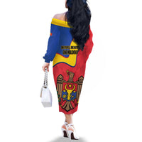 Moldova Independence Day Family Matching Off The Shoulder Long Sleeve Dress and Hawaiian Shirt August 27 One People One Nation - Wonder Print Shop