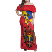Moldova Independence Day Family Matching Off Shoulder Maxi Dress and Hawaiian Shirt August 27 One People One Nation - Wonder Print Shop