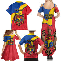 Moldova Independence Day Family Matching Summer Maxi Dress and Hawaiian Shirt August 27 One People One Nation - Wonder Print Shop