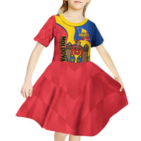 Moldova Independence Day Kid Short Sleeve Dress August 27 One People One Nation - Wonder Print Shop