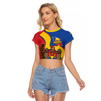 Moldova Independence Day Raglan Cropped T Shirt August 27 One People One Nation - Wonder Print Shop