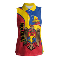 Moldova Independence Day Women Sleeveless Polo Shirt August 27 One People One Nation - Wonder Print Shop