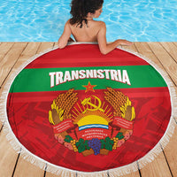 Transnistria Independence Day Beach Blanket Coat Of Arms Flag Style - Wonder Print Shop