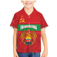 Transnistria Independence Day Family Matching Mermaid Dress and Hawaiian Shirt Coat Of Arms Flag Style - Wonder Print Shop