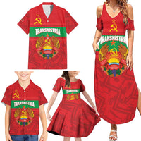 Transnistria Independence Day Family Matching Summer Maxi Dress and Hawaiian Shirt Coat Of Arms Flag Style - Wonder Print Shop