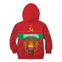 Transnistria Independence Day Kid Hoodie Coat Of Arms Flag Style - Wonder Print Shop