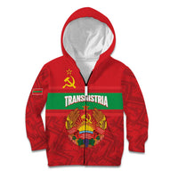 Transnistria Independence Day Kid Hoodie Coat Of Arms Flag Style - Wonder Print Shop