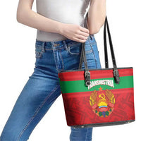 Transnistria Independence Day Leather Tote Bag Coat Of Arms Flag Style - Wonder Print Shop