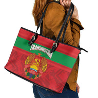 Transnistria Independence Day Leather Tote Bag Coat Of Arms Flag Style - Wonder Print Shop