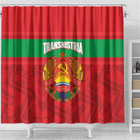 Transnistria Independence Day Shower Curtain Coat Of Arms Flag Style - Wonder Print Shop