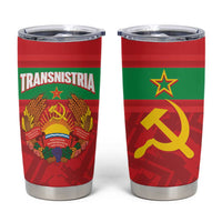 Transnistria Independence Day Tumbler Cup Coat Of Arms Flag Style - Wonder Print Shop