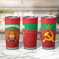 Transnistria Independence Day Tumbler Cup Coat Of Arms Flag Style - Wonder Print Shop