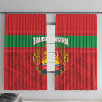 Transnistria Independence Day Window Curtain Coat Of Arms Flag Style - Wonder Print Shop