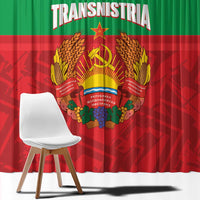 Transnistria Independence Day Window Curtain Coat Of Arms Flag Style - Wonder Print Shop