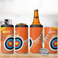 Personalised Bhutan Archery 4 in 1 Can Cooler Tumbler Board Style Flag Color - Wonder Print Shop