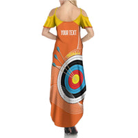 Personalised Bhutan Archery Family Matching Summer Maxi Dress and Hawaiian Shirt Board Style Flag Color - Wonder Print Shop