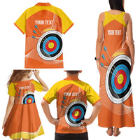 Personalised Bhutan Archery Family Matching Tank Maxi Dress and Hawaiian Shirt Board Style Flag Color - Wonder Print Shop
